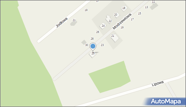 Glincz, Modrzewiowa, 25, mapa Glincz