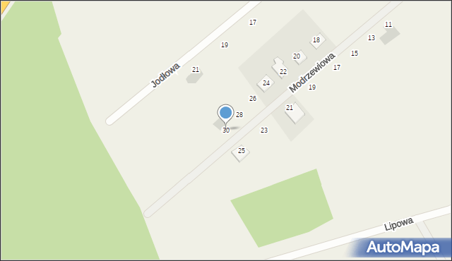 Glincz, Modrzewiowa, 30, mapa Glincz