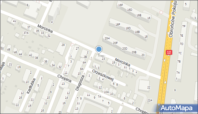 Głogów, Morcinka Gustawa, 25, mapa Głogów