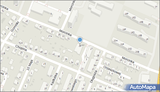 Głogów, Morcinka Gustawa, 29, mapa Głogów