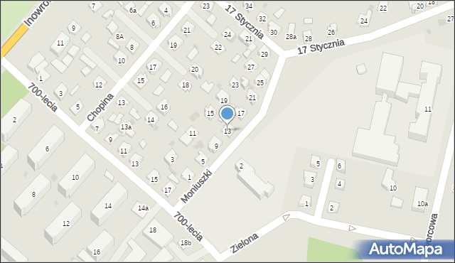 Gniewkowo, Moniuszki Stanisława, 13, mapa Gniewkowo