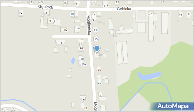 Gniezno, Mogileńska, 17a, mapa Gniezna