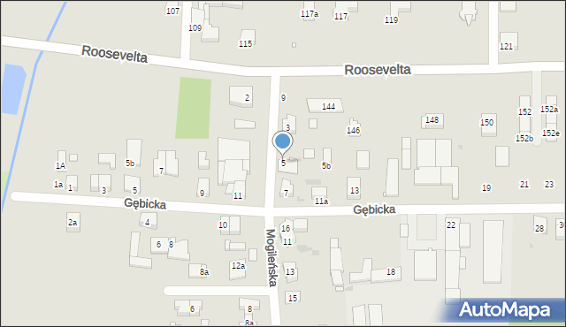 Gniezno, Mogileńska, 5, mapa Gniezna