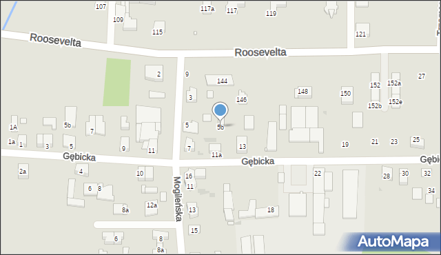 Gniezno, Mogileńska, 5b, mapa Gniezna