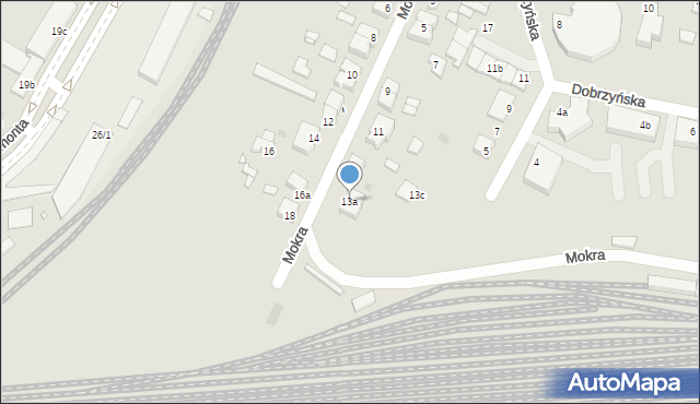 Gniezno, Mokra, 13a, mapa Gniezna