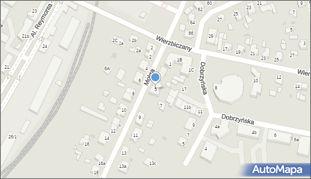 Gniezno, Mokra, 5, mapa Gniezna