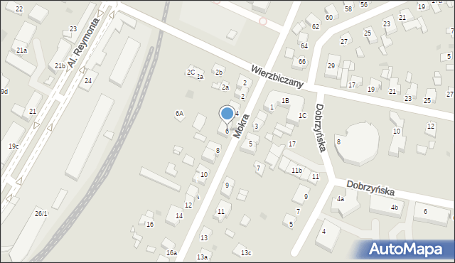 Gniezno, Mokra, 6, mapa Gniezna