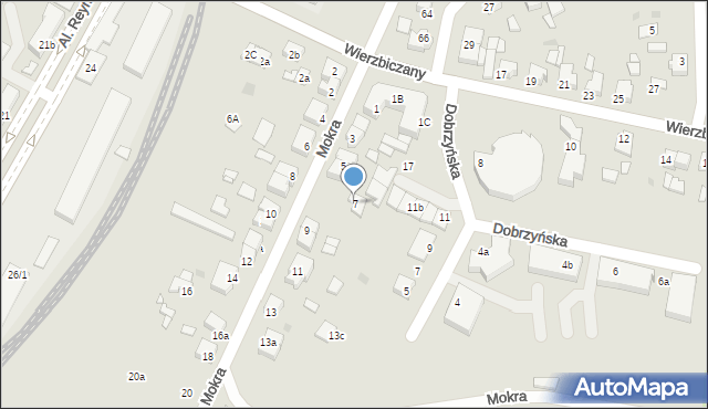 Gniezno, Mokra, 7, mapa Gniezna