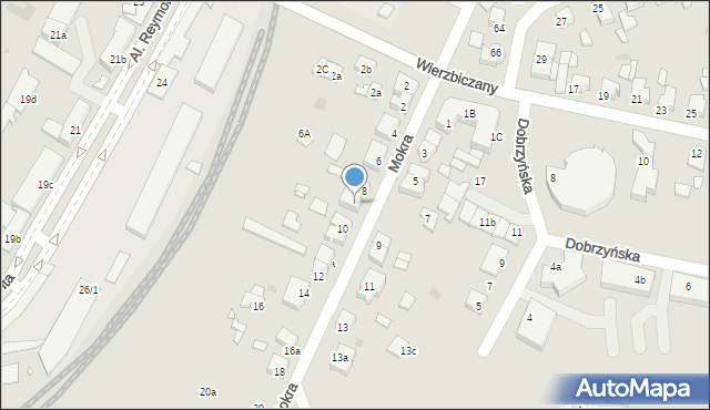 Gniezno, Mokra, 8a, mapa Gniezna
