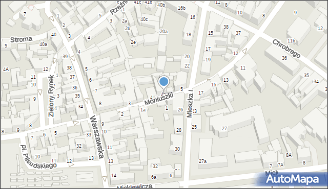 Gniezno, Moniuszki Stanisława, 4a, mapa Gniezna