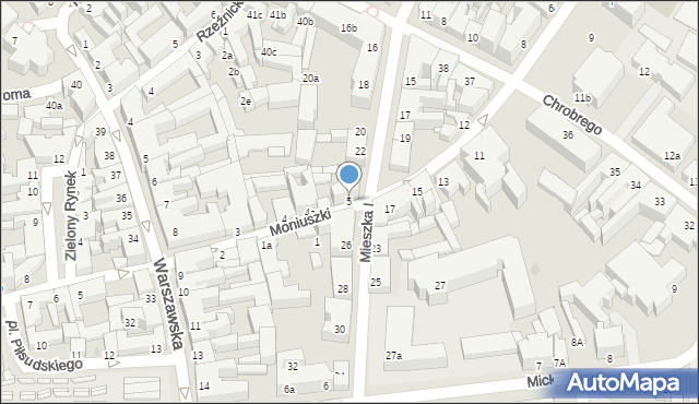 Gniezno, Moniuszki Stanisława, 5, mapa Gniezna