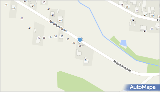 Godzianów, Modrzewiowa, 26, mapa Godzianów