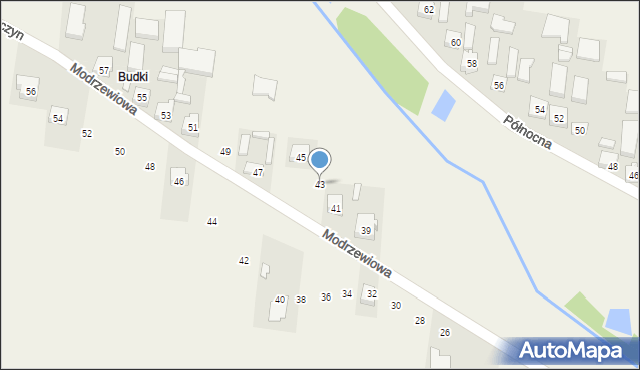 Godzianów, Modrzewiowa, 43, mapa Godzianów