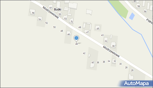 Godzianów, Modrzewiowa, 44, mapa Godzianów