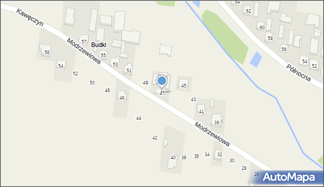 Godzianów, Modrzewiowa, 47, mapa Godzianów
