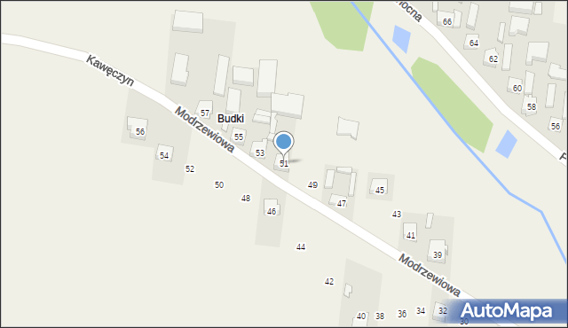 Godzianów, Modrzewiowa, 51, mapa Godzianów