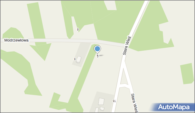 Gołaczewy, Modrzewiowa, 5, mapa Gołaczewy