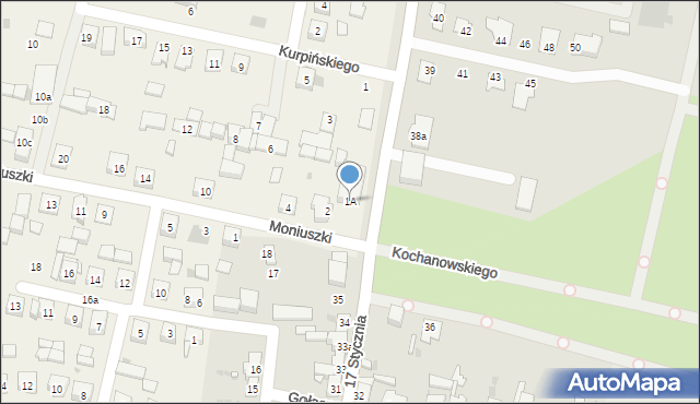 Gołaszyn, Moniuszki Stanisława, 1A, mapa Gołaszyn