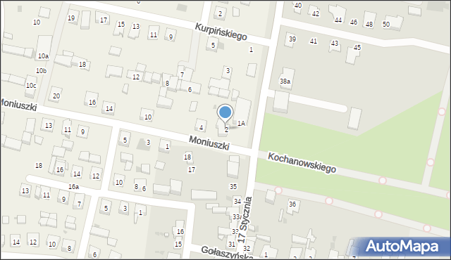 Gołaszyn, Moniuszki Stanisława, 2, mapa Gołaszyn
