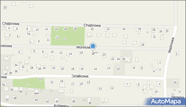Goławice Pierwsze, Morelowa, 18, mapa Goławice Pierwsze