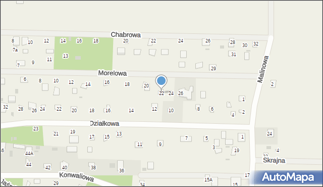 Goławice Pierwsze, Morelowa, 22, mapa Goławice Pierwsze