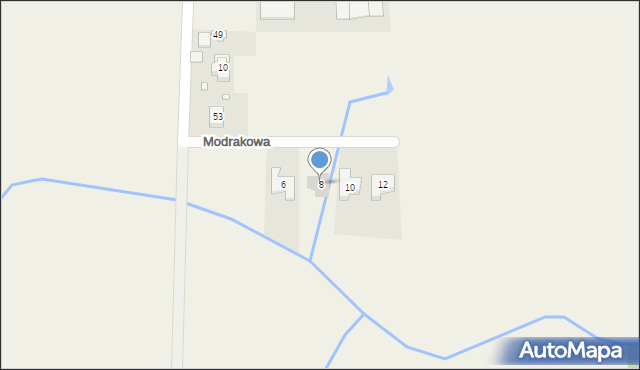 Golęczewo, Modrakowa, 8, mapa Golęczewo