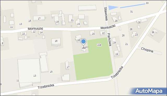 Golędzinów, Moniuszki Stanisława, 18a, mapa Golędzinów