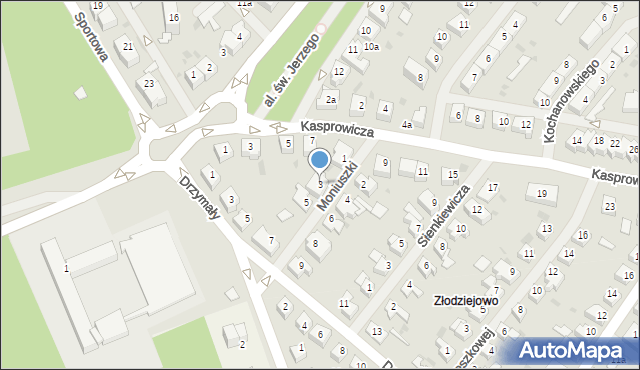 Goleniów, Moniuszki Stanisława, 3, mapa Goleniów
