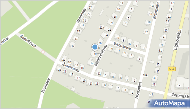 Golub-Dobrzyń, Modrzewiowa, 30, mapa Golub-Dobrzyń