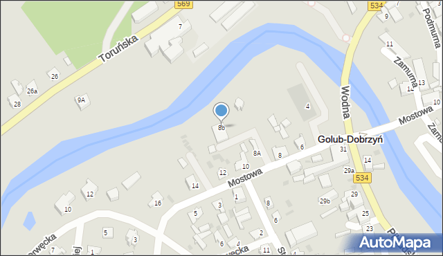 Golub-Dobrzyń, Mostowa, 8b, mapa Golub-Dobrzyń