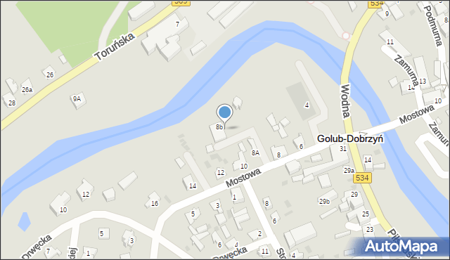 Golub-Dobrzyń, Mostowa, 8d, mapa Golub-Dobrzyń
