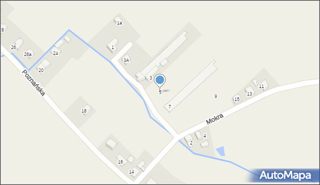 Góra, Mokra, 5, mapa Góra