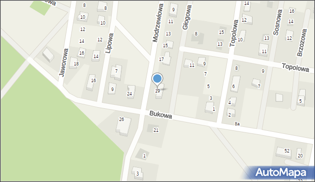 Górki, Modrzewiowa, 19, mapa Górki