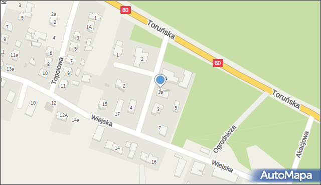 Górsk, Modrzewiowa, 1a, mapa Górsk