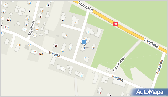 Górsk, Modrzewiowa, 3, mapa Górsk