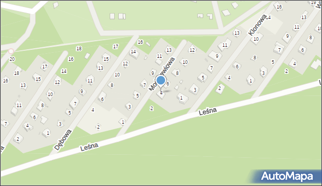 Gorzkie Pole, Modrzewiowa, 4, mapa Gorzkie Pole