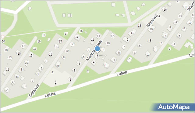 Gorzkie Pole, Modrzewiowa, 6, mapa Gorzkie Pole