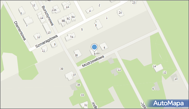 Gorzów Wielkopolski, Modrzewiowa, 3, mapa Gorzów Wielkopolski