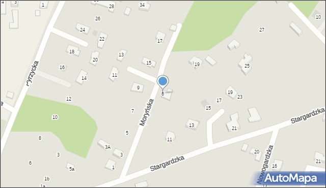 Gorzów Wielkopolski, Moryńska, 6, mapa Gorzów Wielkopolski