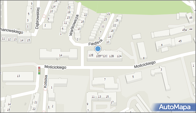 Gorzów Wielkopolski, Mościckiego Ignacego, 12D, mapa Gorzów Wielkopolski