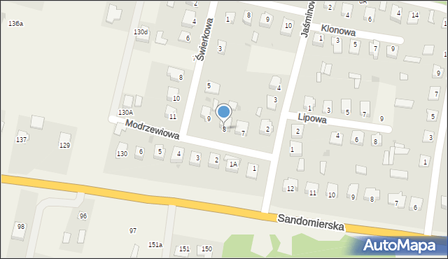 Gościeradów-Folwark, Modrzewiowa, 8, mapa Gościeradów-Folwark