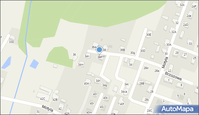 Gostyń, Motyla, 34K, mapa Gostyń