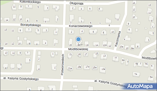 Gostyń, Modlibowskiej Wandy, 18, mapa Gostyń