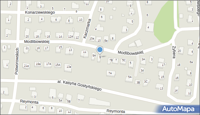 Gostyń, Modlibowskiej Wandy, 9, mapa Gostyń