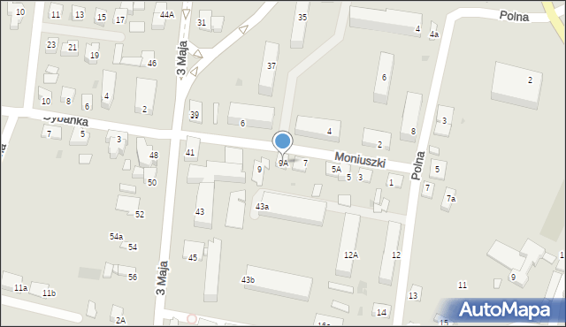 Gostynin, Moniuszki Stanisława, 9A, mapa Gostynin