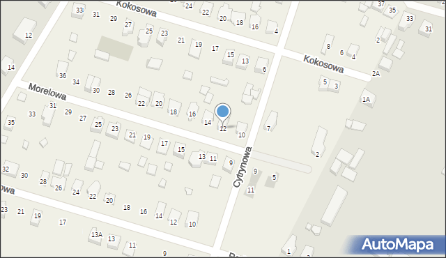 Grabianów, Morelowa, 12, mapa Grabianów