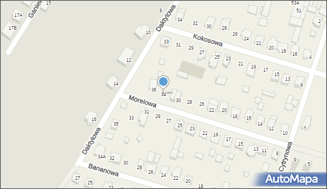 Grabianów, Morelowa, 34, mapa Grabianów