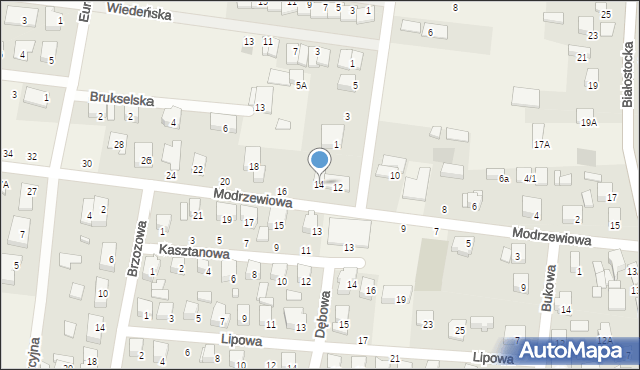 Grabówka, Modrzewiowa, 14, mapa Grabówka