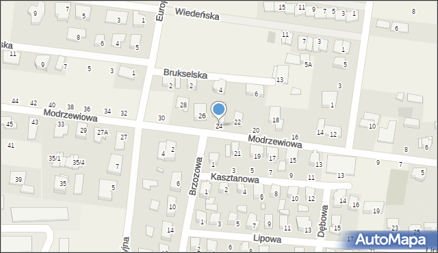 Grabówka, Modrzewiowa, 24, mapa Grabówka