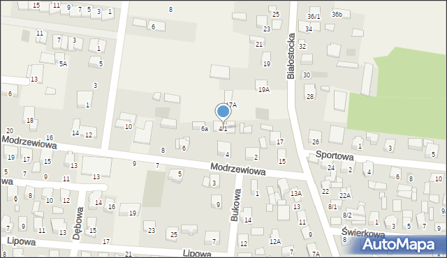 Grabówka, Modrzewiowa, 4/1, mapa Grabówka